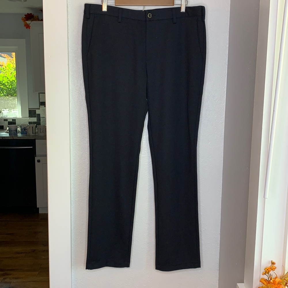 Joe One black wool flat front pants